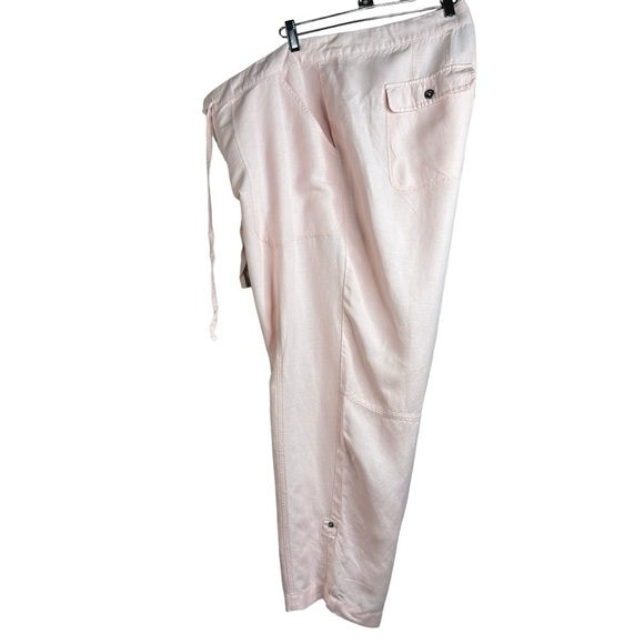 Lane Bryant Light Pink Linen Capri Pants Wide Leg Roll-up Option  Size 18/20 - Picture 3 of 7